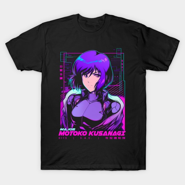 Vaporwave Ghost In The Shell T-Shirt by NeonOverdrive